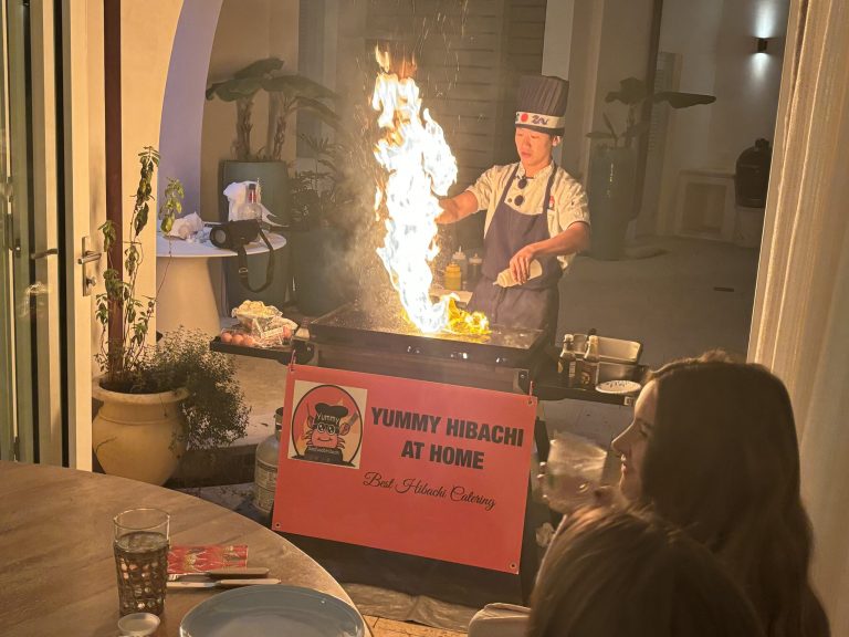 Yummy Hibachi At Home mobile hibachi setup at a Florida beach house